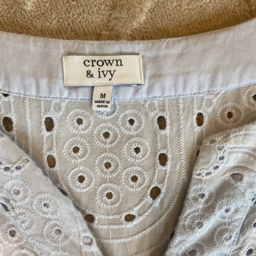 crown & ivy Light Blue Eyelet High-Low Dress - Picture 9 of 10